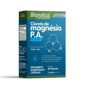 Cloreto de Magnésio P.A 500mg 60 Cápsulas - Bionatus