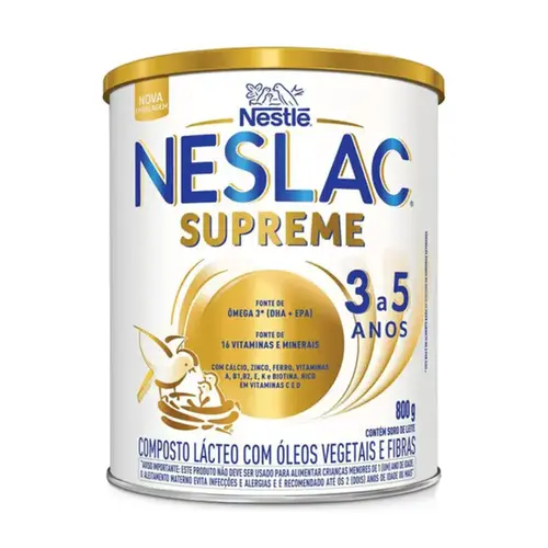 Composto Lácteo NESLAC Supreme 800g - 3 a 5 Anos - Nestlé