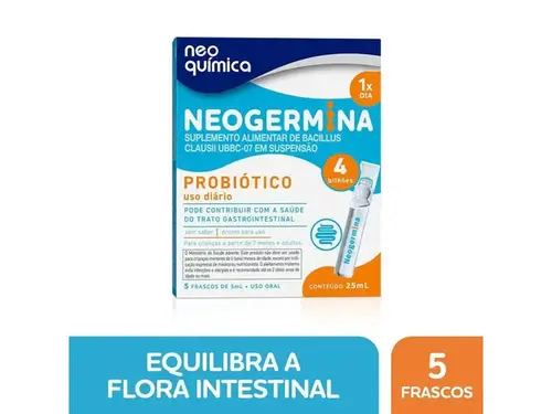 Probiótico Neogermina 4 Bilhões 5 Frascos