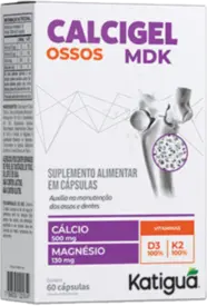 Suplemento Alimentar Calcigel Ossos MDK Katiguá 60 Cápsulas