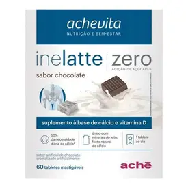 Inelatte Zero Sabor Cappuccino 60 Tabletes Mastigáveis