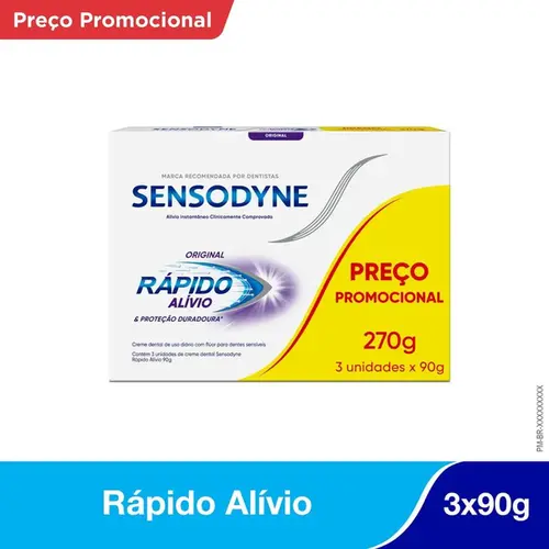 Kit Creme Dental Sensodyne Rápido Alívio Leve 3 Pague 2 de 90g
