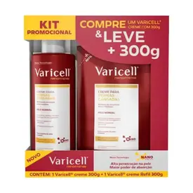 Kit Creme para Pernas Varicell Nano Intense 300g + Refil 300g