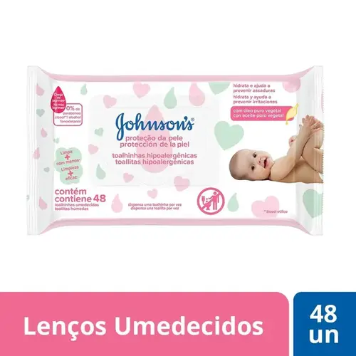 Lenço Umedecido Johnson's Baby Extra Cuidado 48 Unidades