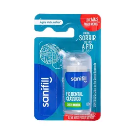 Fio Dental Sanifill Clássico Menta 125 Metros