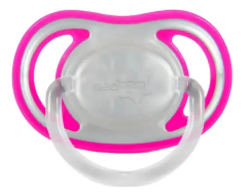 Chupeta Neopan Bicolor Rosa Silicone Bico Ortodôntico Nº2 +6 Meses - 1 Unidade