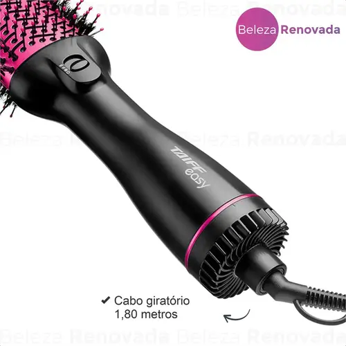 Escova Secadora de Cabelo Eletrica Taiff Easy 110V Oval Pink