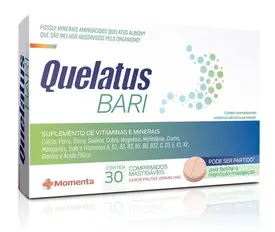 Quelatus Bari Sabor Frutas Vermelhas 30 Comprimidos Mastigáveis