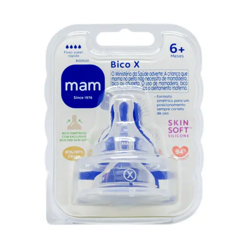 Bico de Mamadeira MAM X Fluxo Super Rápido 2 Unidades