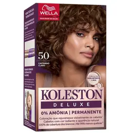 Tinta de Cabelo Koleston Deluxe 50 Castanho Claro Sem Amônia