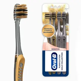 Escova de Dente Oral B Sensitive Purification Gold Collection Ultrafina 4 Unidades
