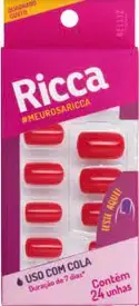 Unhas Postiças Ricca Rosa Guava com 24 Unidades