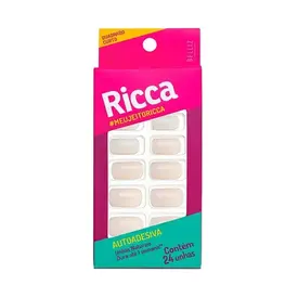 Unhas Postiças Ricca Quadrado Medio com 24 Unidades