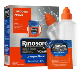 Rinosoro Alto Volume 0,9% - Solução Nasal com 30 Sachês + Frasco Aplicador