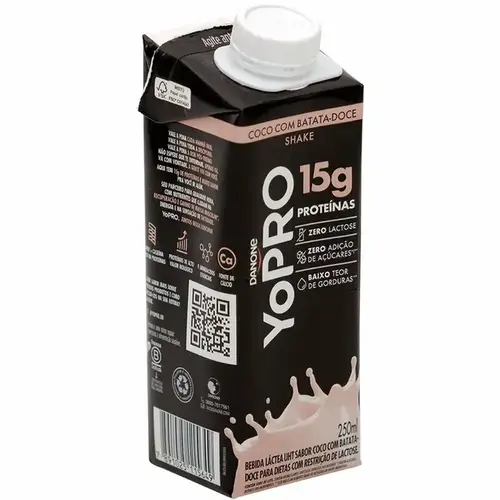 Bebida Láctea - YoPro Shake Coco com Batata-Doce 15g - 250ml