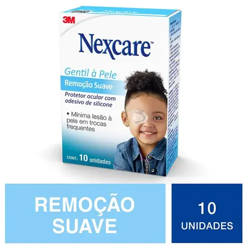Protetor Ocular Nexcare Infantil Gentil à Pele Remoção Suave - 10 Unidades