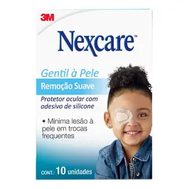 Protetor Ocular Nexcare Infantil Gentil à Pele Remoção Suave - 10 Unidades
