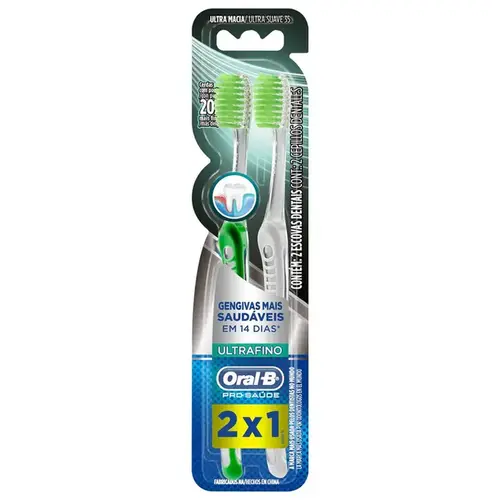 Escova de Dente Oral B Ultrafino Gengivas Saudáveis 2 Unidades