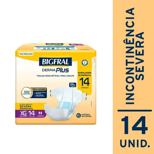 Fralda Geriatrica Bigfral Derma Plus XG 14 Unidades