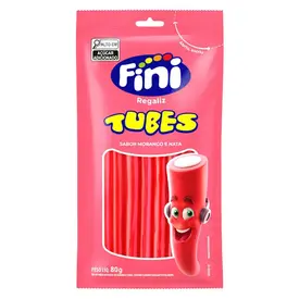 Bala Fini Tubes Morango 80g