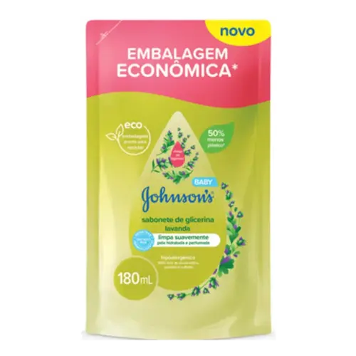 Refil Sabonete Líquido Johnson's Baby Glicerina Lavanda 180ml