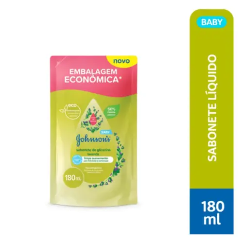 Refil Sabonete Líquido Johnson's Baby Glicerina Lavanda 180ml