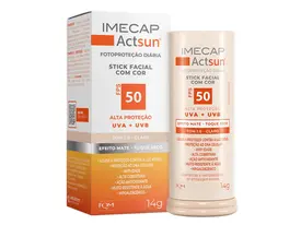 Protetor Solar Facial em Bastão Imecap Actsun Stick FPS 50 Cor 1.0 Claro 15g